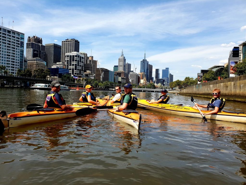 City Sights Kayak Tour Melbourne on Yarra River with skyline views