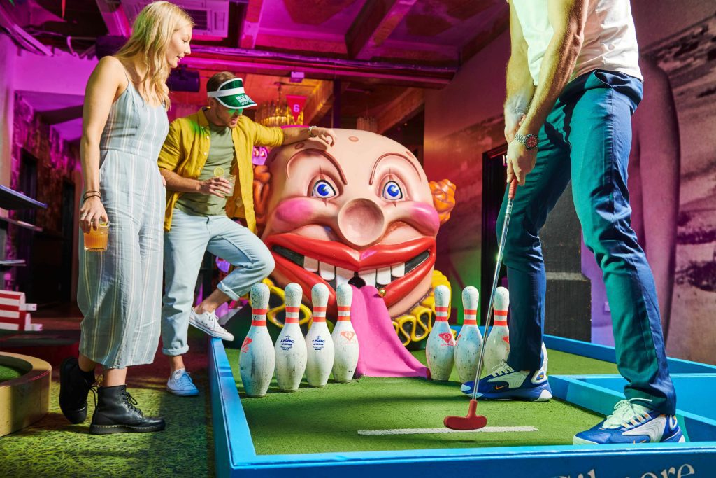 Holey Moley Melbourne CBD mini golf course fun