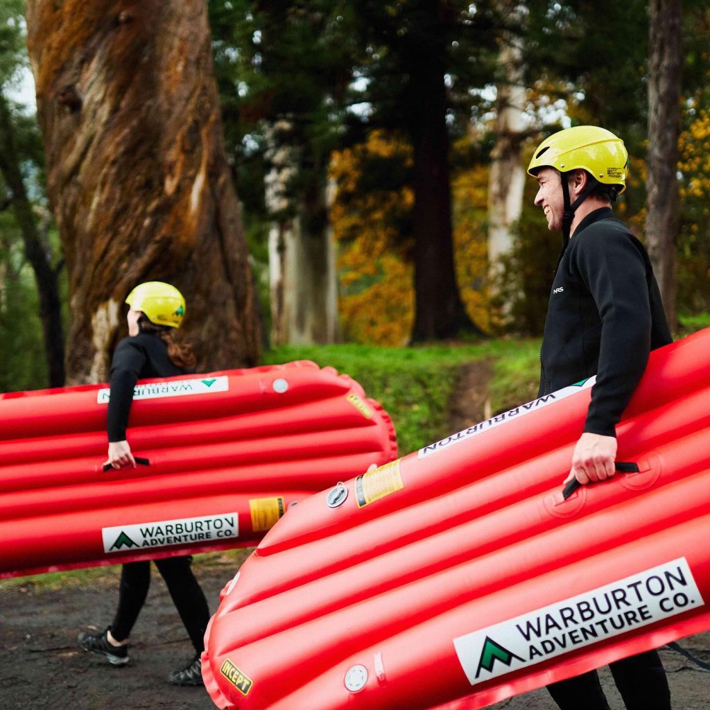 River sledding adventure on the Yarra River with Warburton Adventure Co.