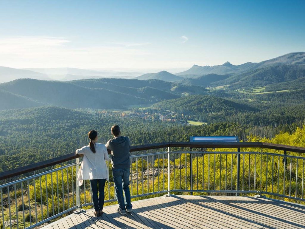 View from Keppel Lookout overlooking Marysville and Cathedral Range