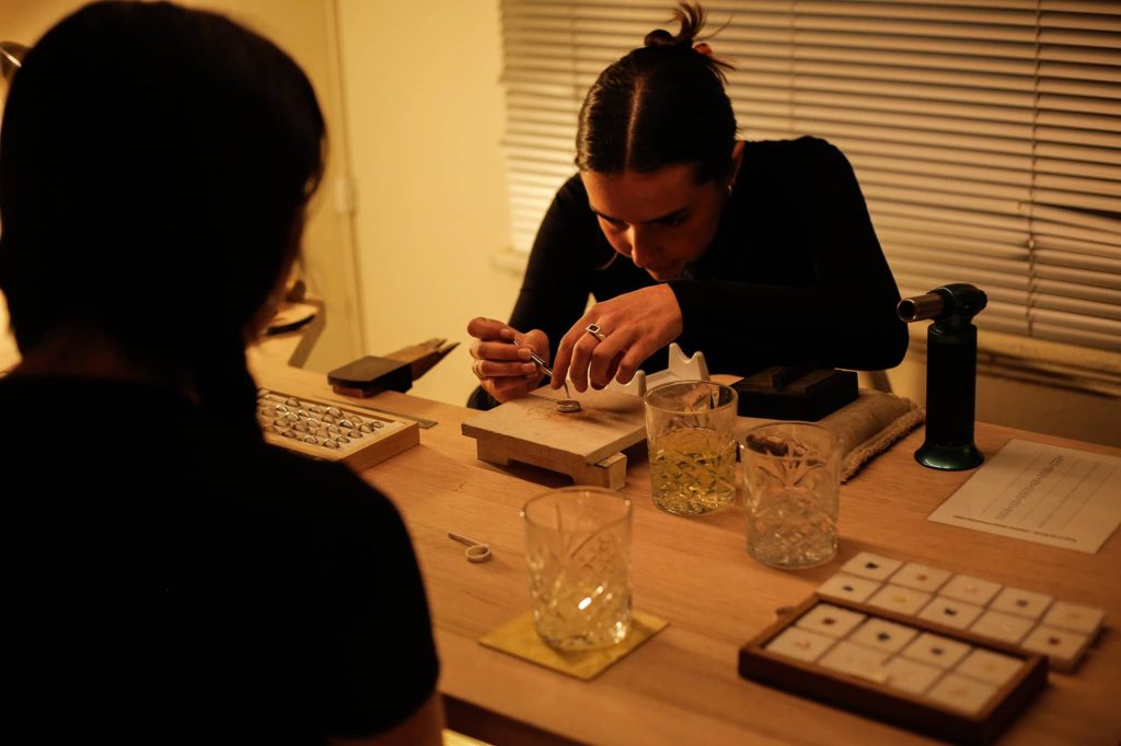 Participants designing rings at Rings at the Bench in Melbourne​