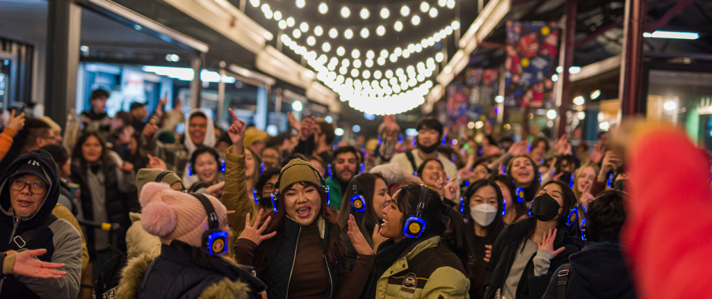 Winter Night Market Melbourne at Queen Victoria Market with fire pits and food stalls