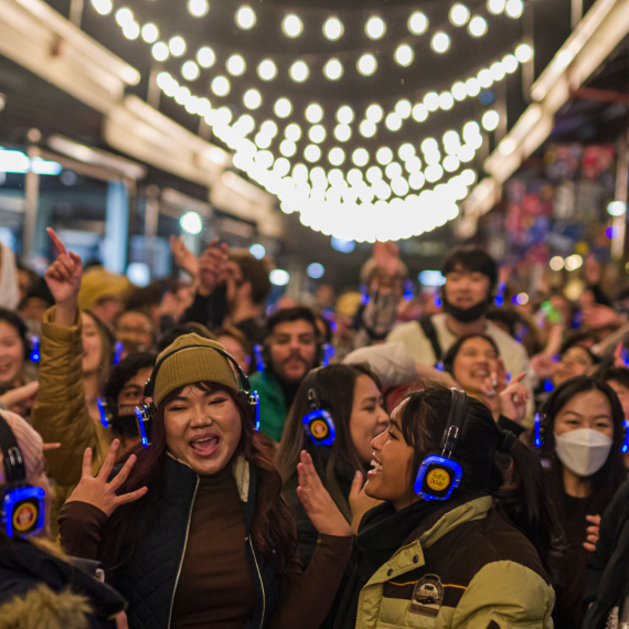 Winter Night Market Melbourne at Queen Victoria Market with fire pits and food stalls